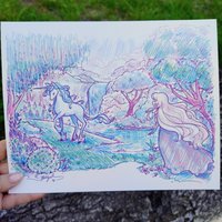 The Last Unicorn 8x10 Sketch Art Print