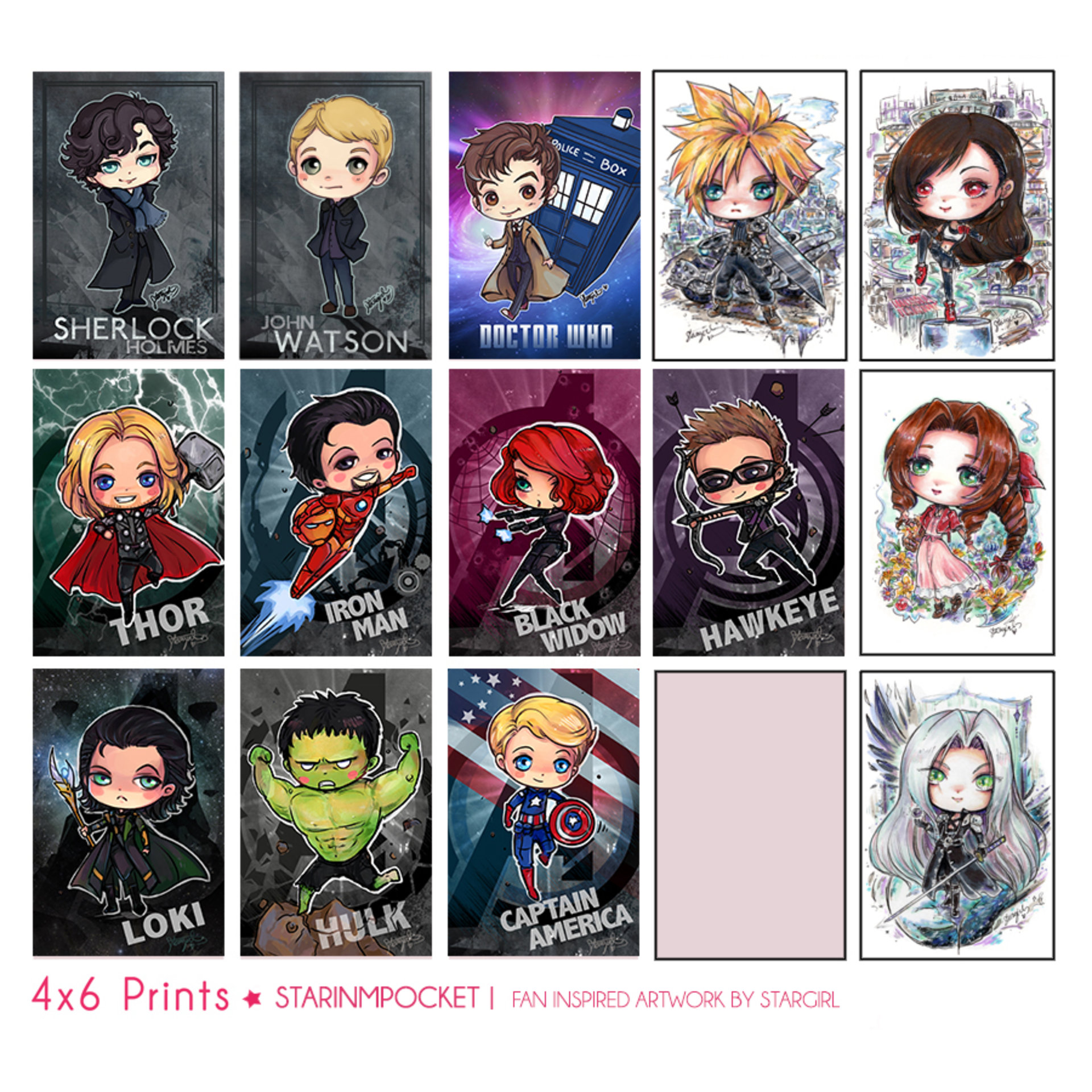 Anime Chibi Art 4x6 Prints