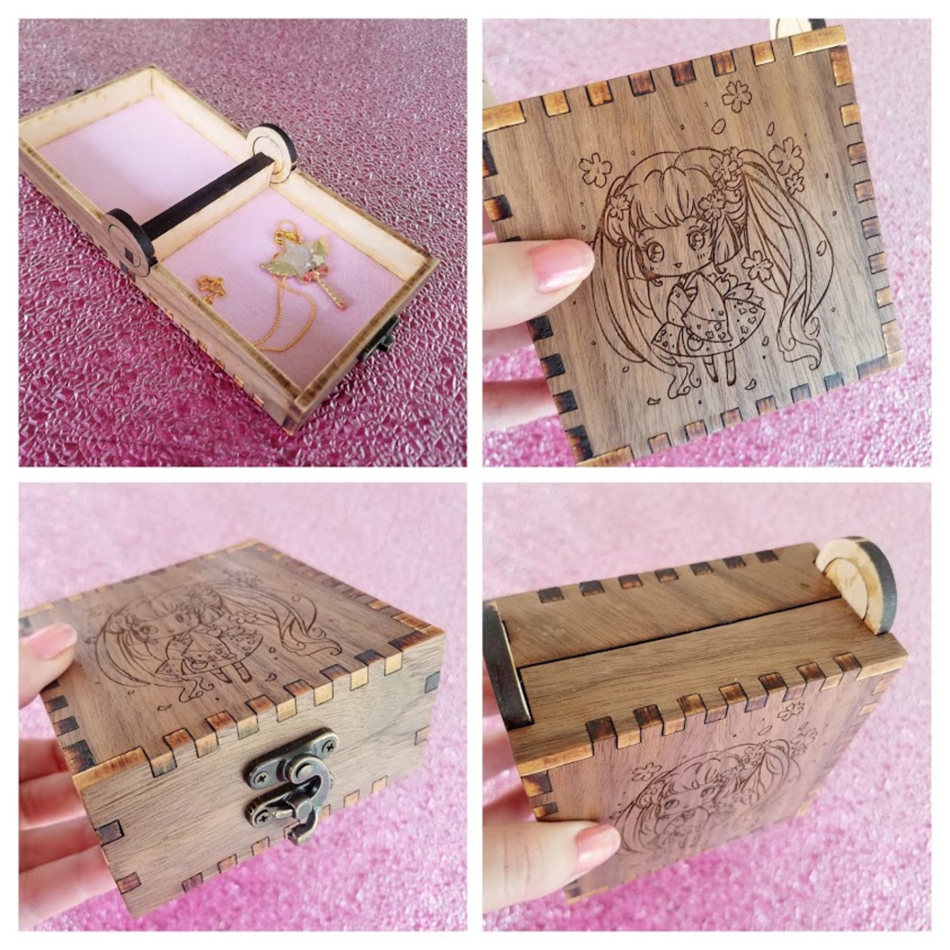 Sakura #2 Walnut Engraved Box