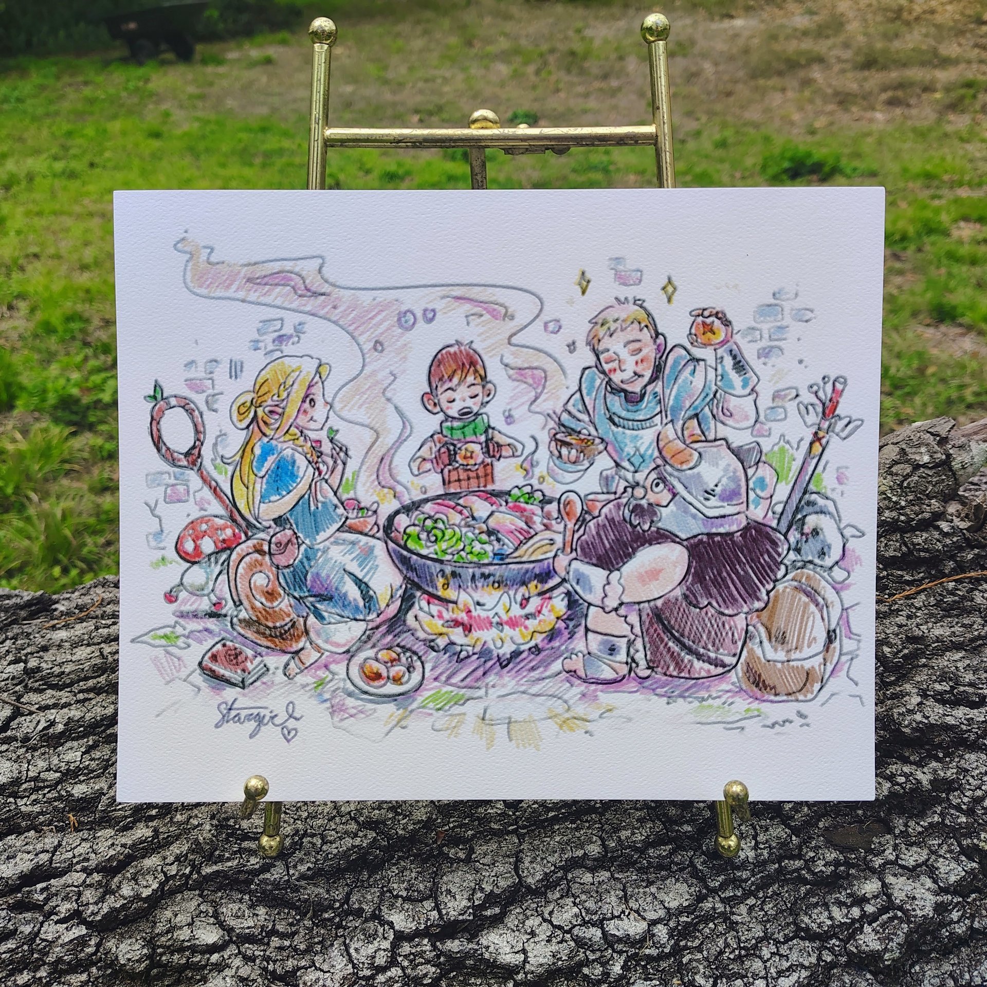 Dungeon Dining 8x10 Anime Sketch Art Print