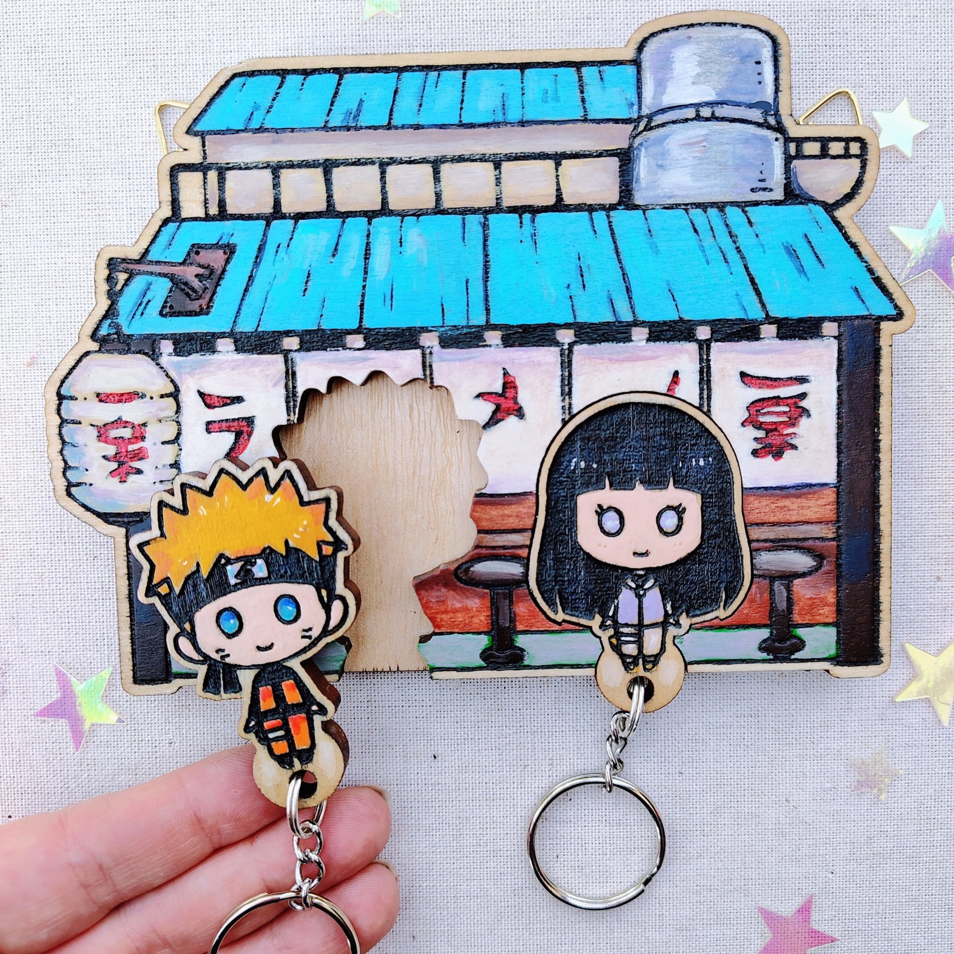 Chibi Anime Couple Keyholder