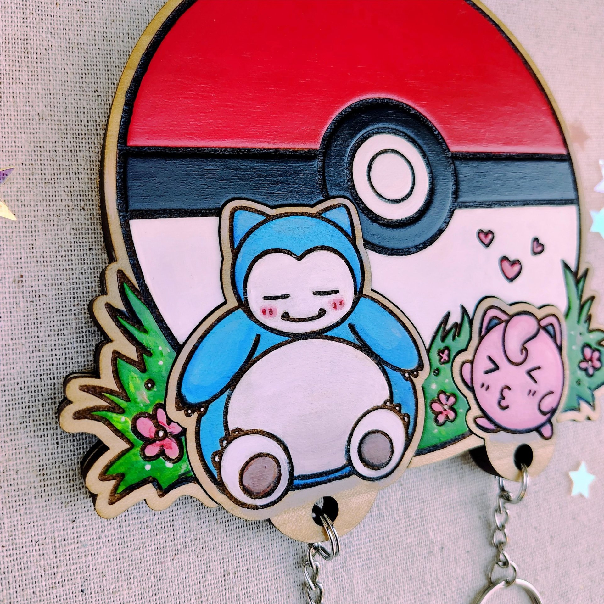 Pokéball Keyholder – Hand Painted