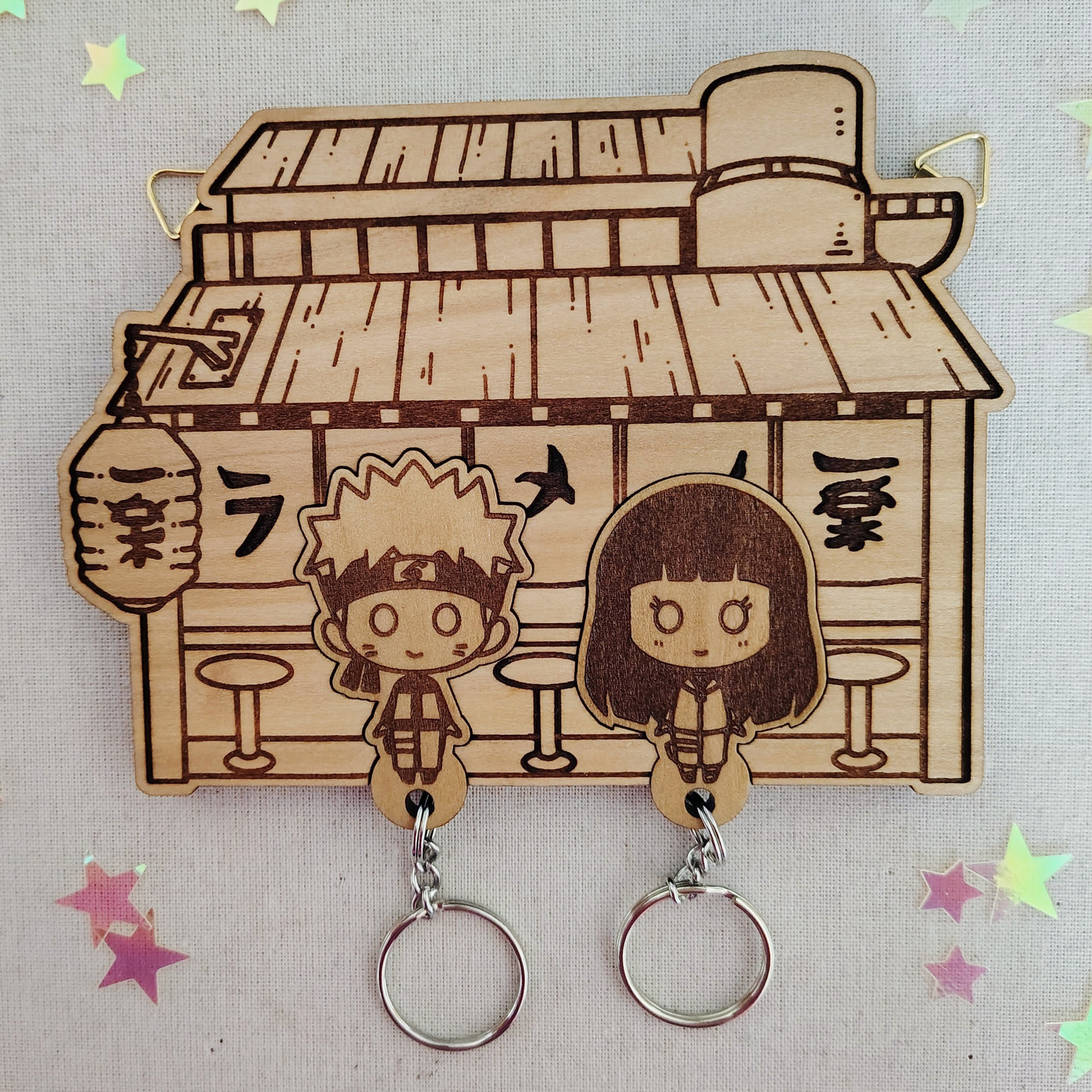 Ramen Bar Cute Anime Couple Keyholder Set #4
