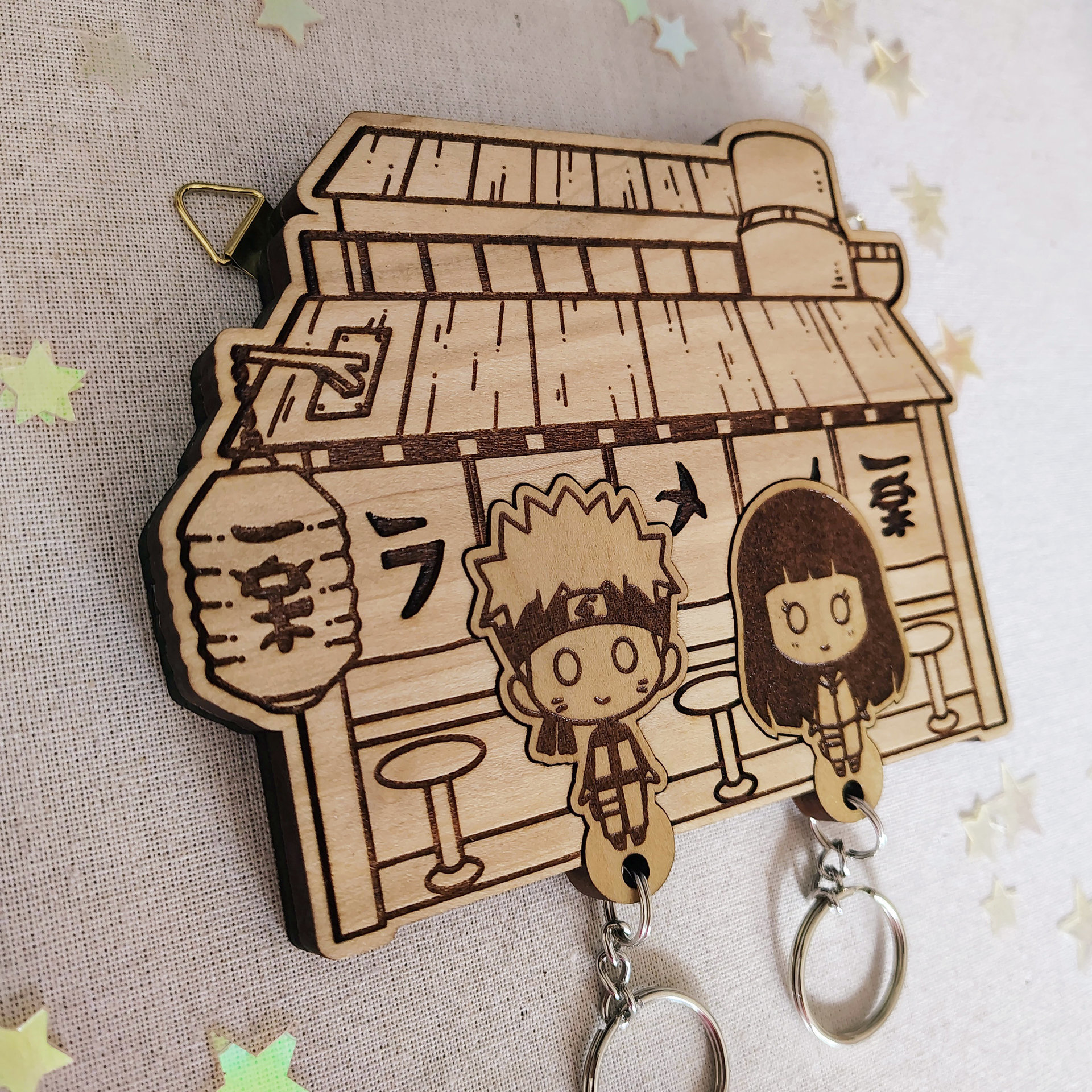 Ramen Bar Cute Anime Couple Keyholder Set #4