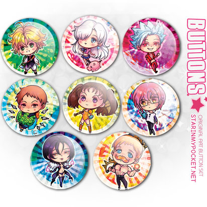 7SINS 1.5" Anime Buttons