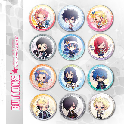 FT Anime Mages 1.5" Buttons