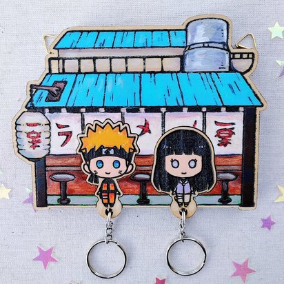 Anime Ninja Ramen Bar Couple Keyholder Set