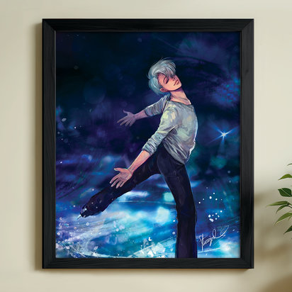 Victor on Ice Art Print