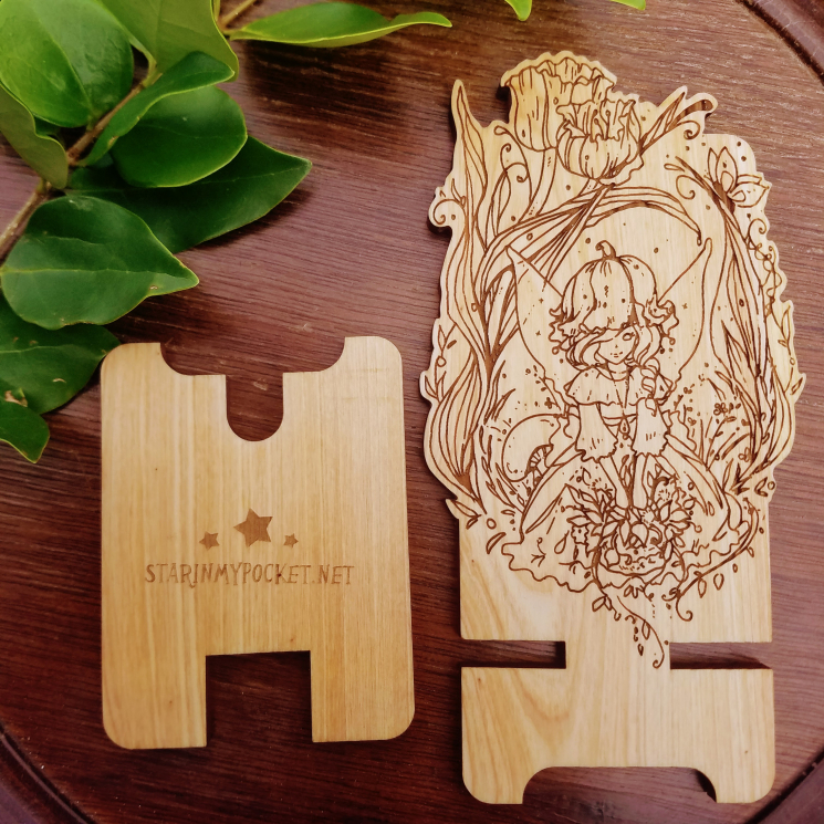 Tulip Fairy Fantasy Wood Engraved Phone Dock