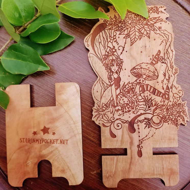 Snapdragon Fairy Fantasy Wood Engraved Phone Dock