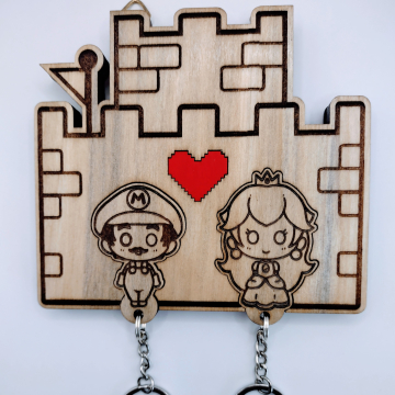 Mario & Peach Wall Keyholder Set
