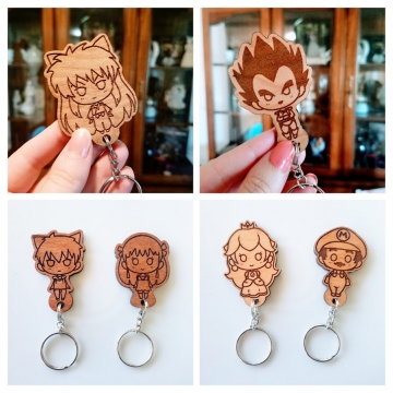 Engraved Anime Keychains