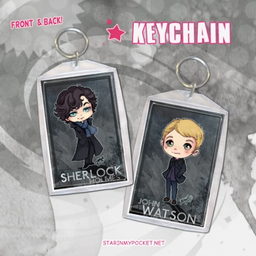 Sherlock Keychain Double-sided