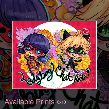 Ladybug and Cat Art Print