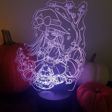 Pumpkin Witch LED Lamp