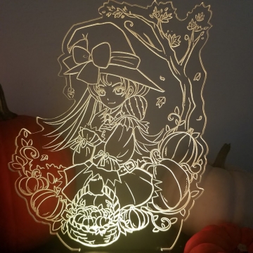 Pumpkin Witch LED Lamp