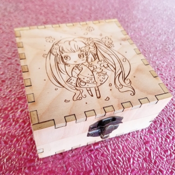 Sakura #1 Birch Engraved Box *Sold