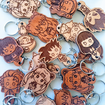 Engraved Anime Keychains