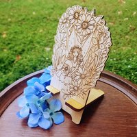 Daisy Fairy Fantasy Wood Engraved Phone Dock