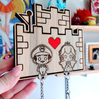 Mario & Peach Wall Keyholder Set
