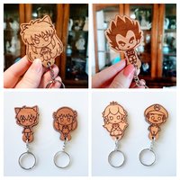 anime wood keychains
