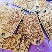 Wood Engraved Anime Keychain