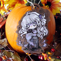 Anime Ghost Girl Wood Ornament