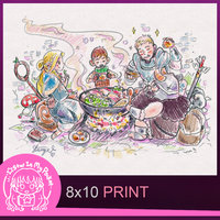 Dungeon Dining 8x10 Anime Sketch Art Print