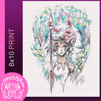 Wolf Princess 8x10 Anime Sketch Art Print