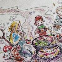 Dungeon Dining 8x10 Anime Sketch Art Print