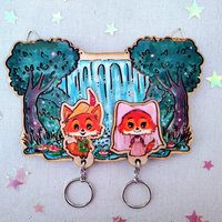 Robin Hood and Maid Marian hand painted functional keyholder and keychain character set by stargirl