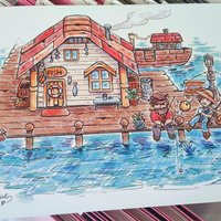 Stardew Valley Fishing 8x10 Sketch Art Print