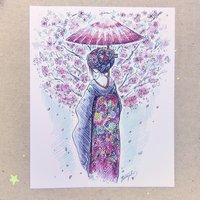 Maiko 8x10 Sketch Art Print