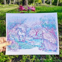 The Last Unicorn 8x10 Sketch Art Print