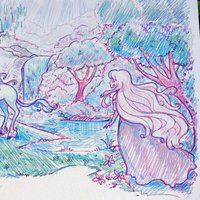 The Last Unicorn 8x10 Sketch Art Print