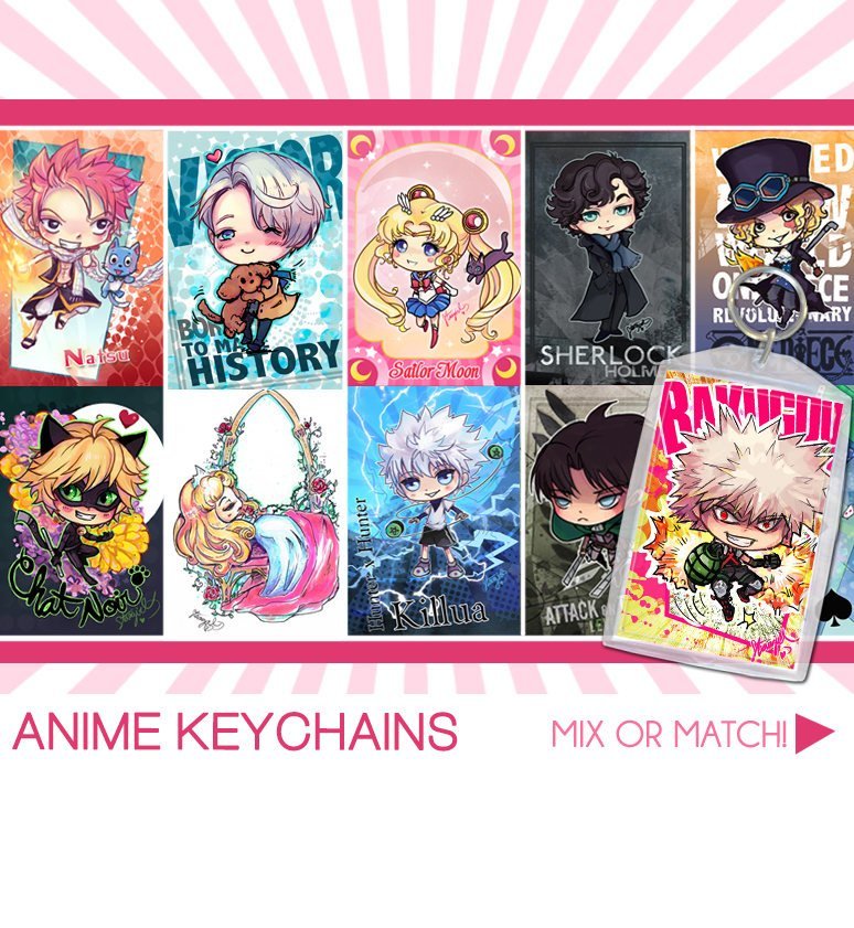 Anime Acrylic Keychain  Double Sided Chibi Art