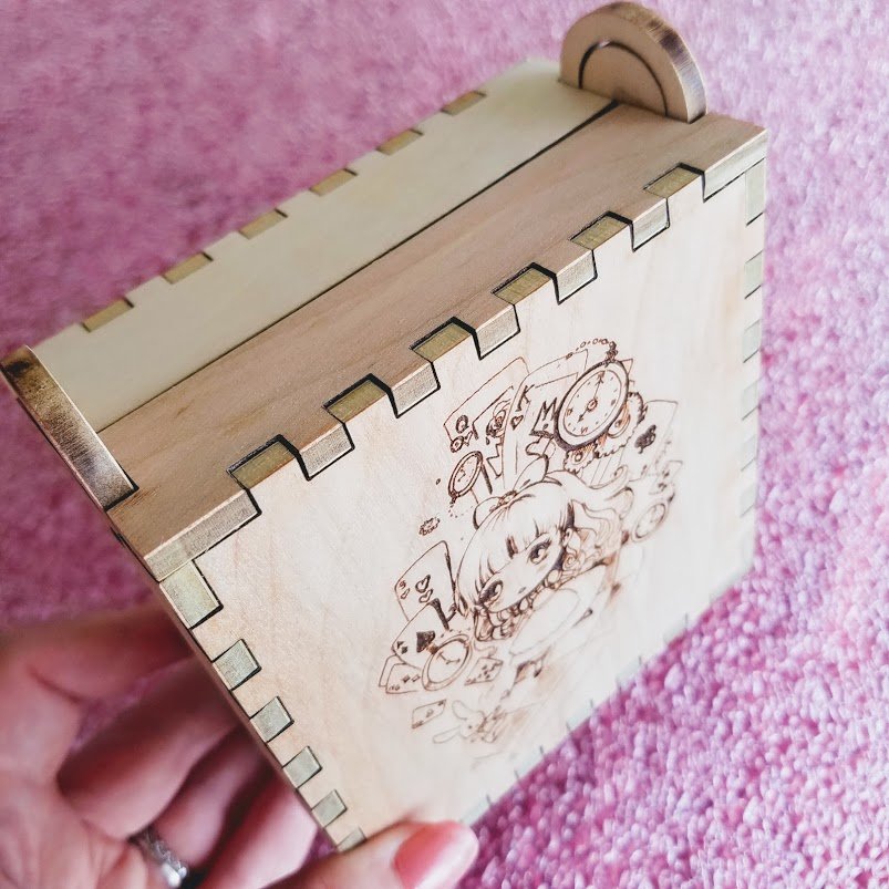 Alice #1 Birch Engraved Box