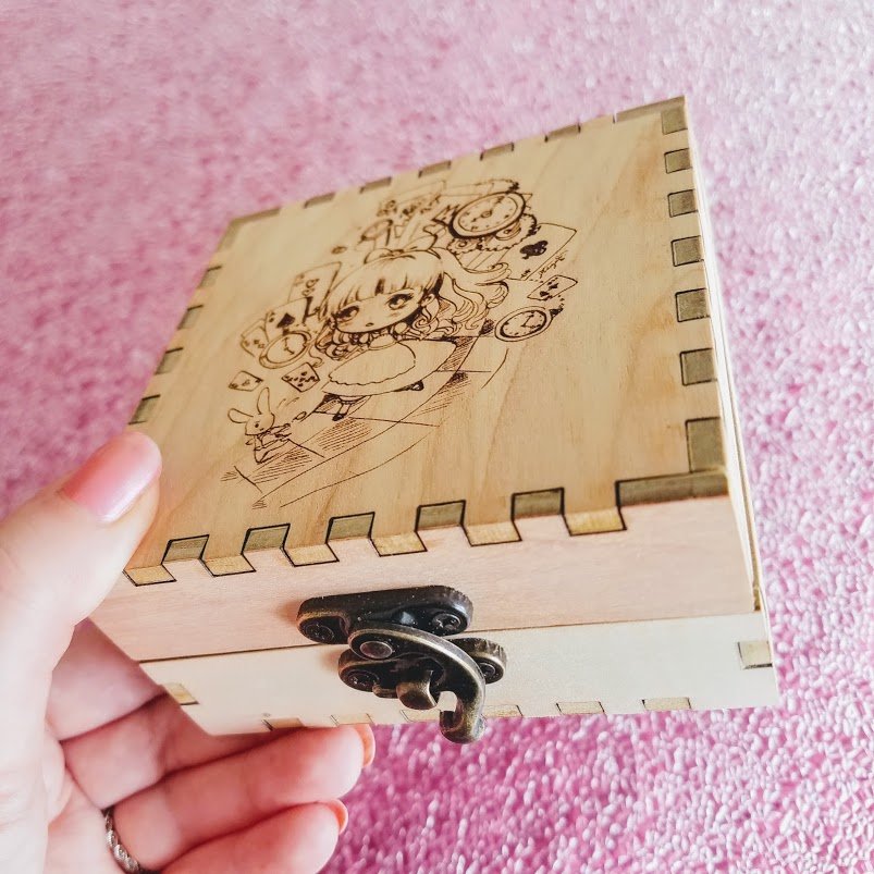 Alice #1 Birch Engraved Box