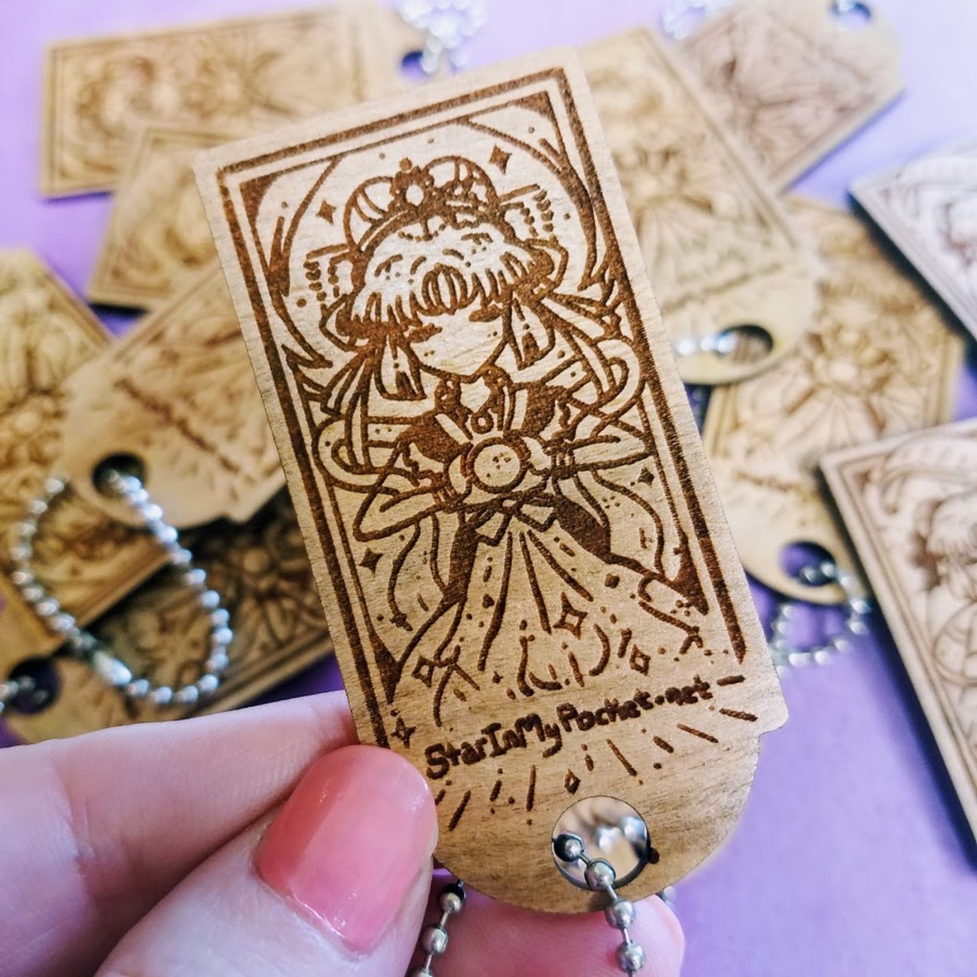 Wood Anime Keychain