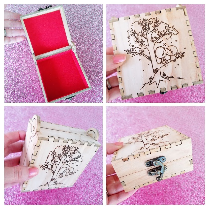 K-I-S-S-I-N-G #1 Birch Engraved Box