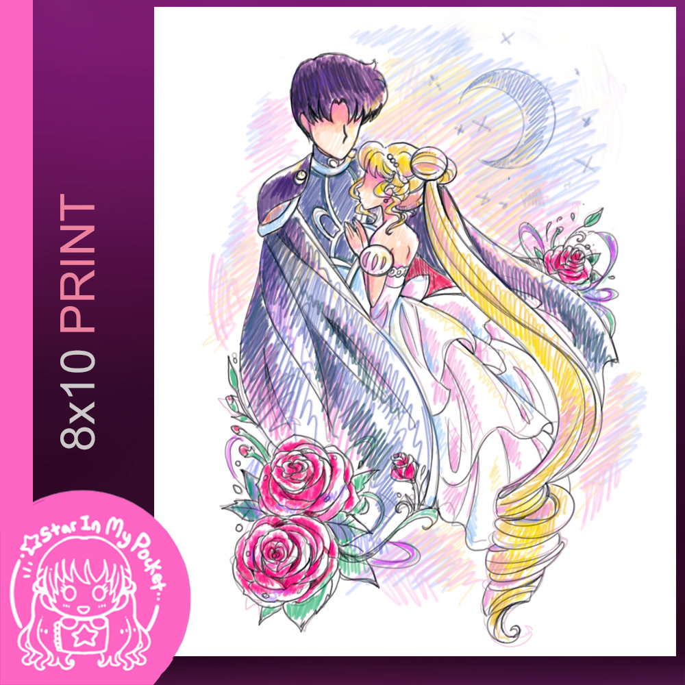 Moon Romance 8x10 Game Sketch Art Print