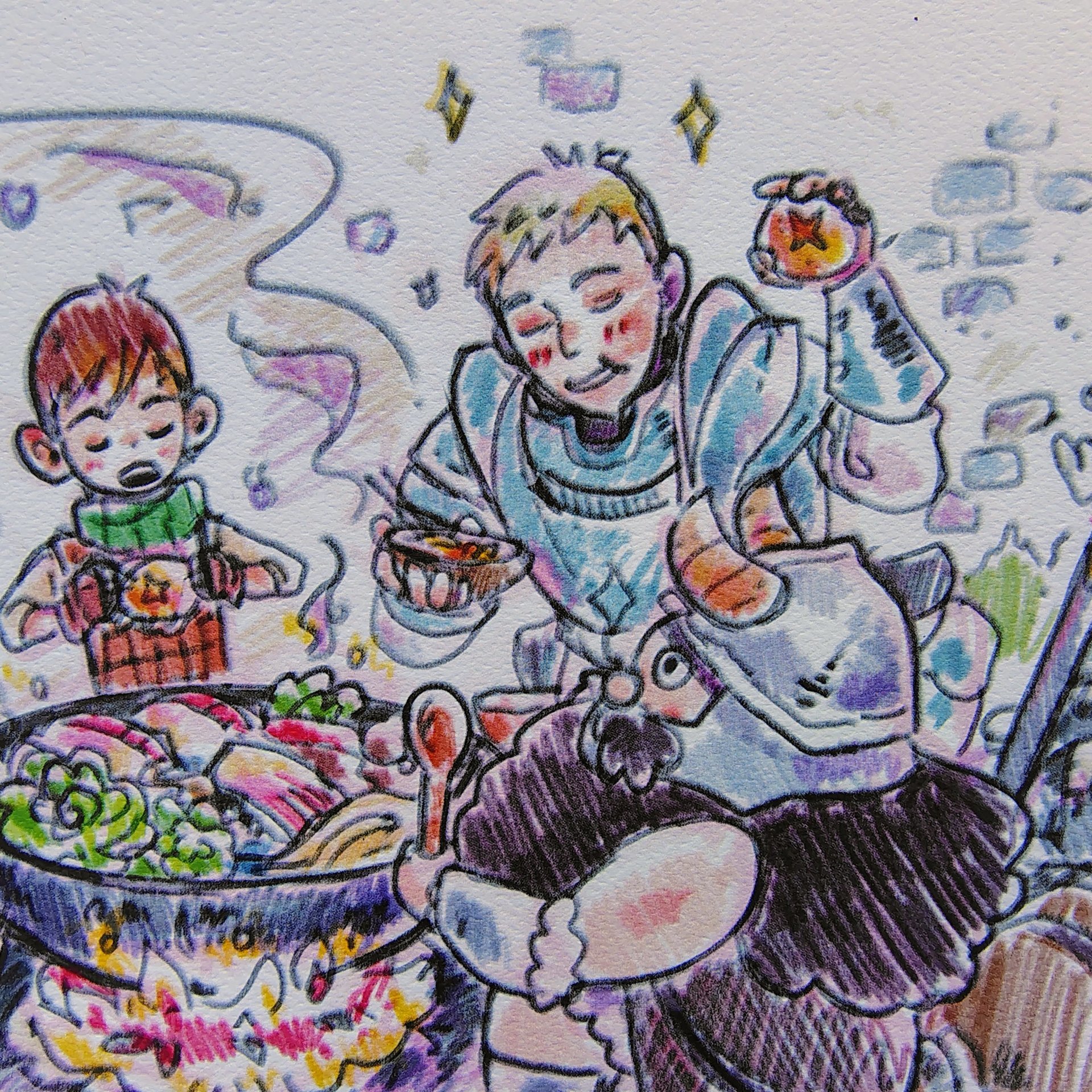 Dungeon Dining 8x10 Anime Sketch Art Print