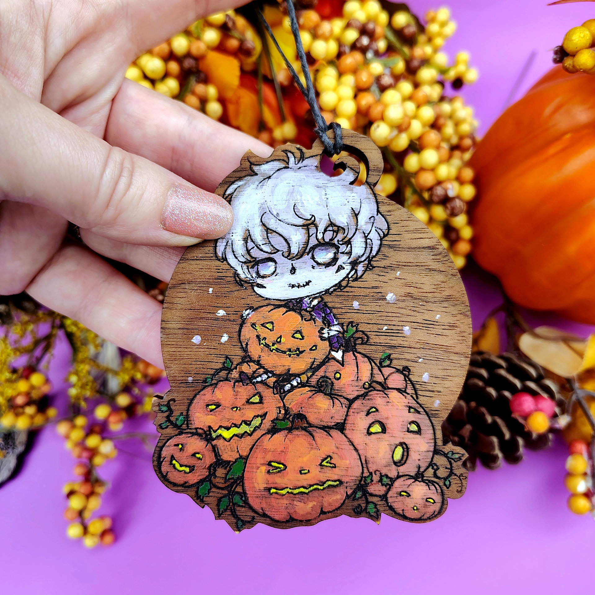 Jack's Pumpkins Painted Ornament