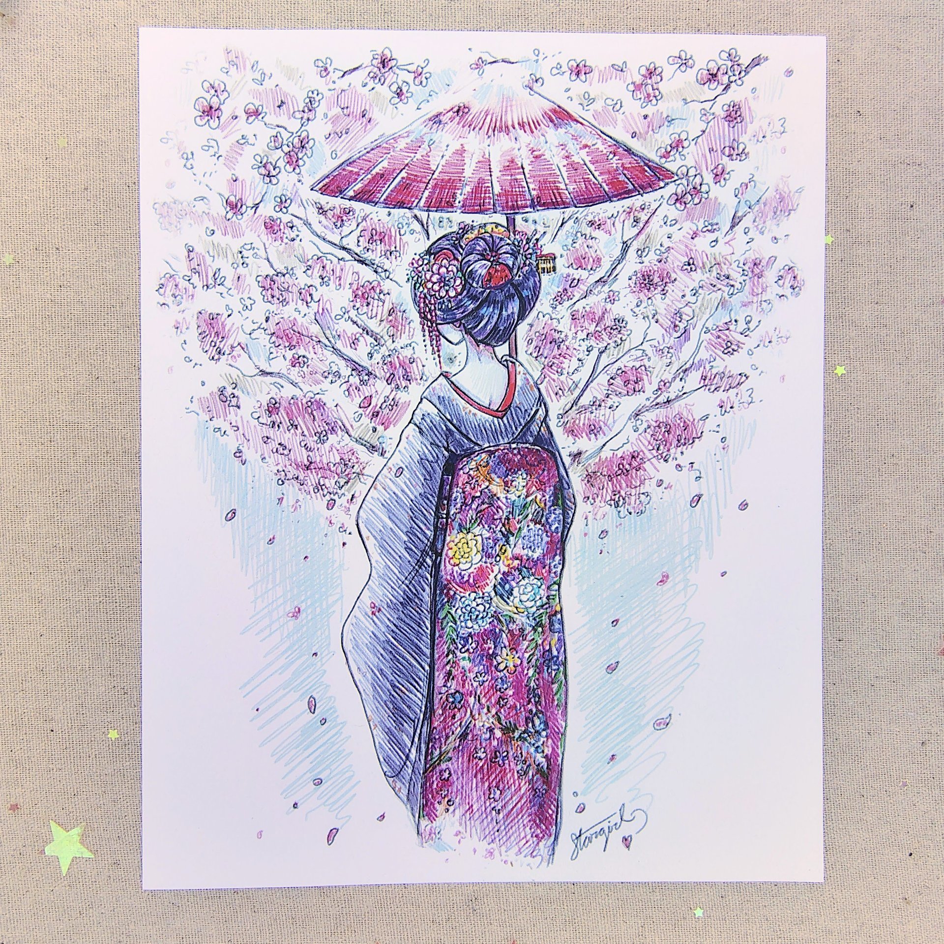 Maiko 8x10 Sketch Art Print