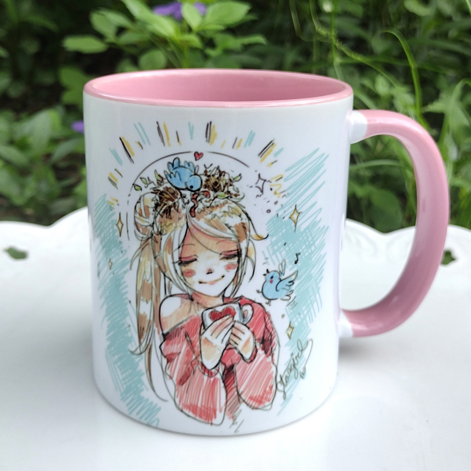 Morning Coffee Girl Art Mug