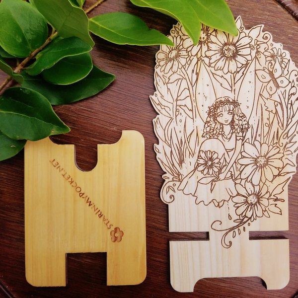 Daisy Fairy Fantasy Wood Engraved Phone Dock