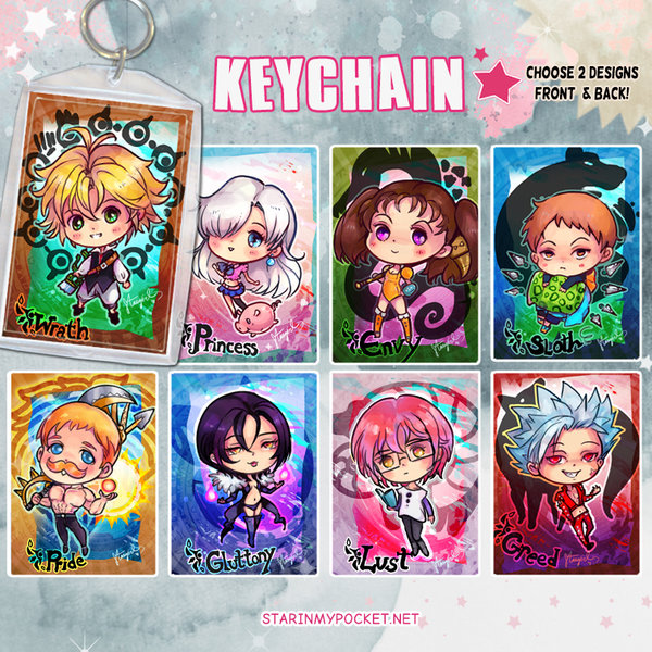 7Sins Keychain Double-Sided