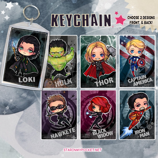 Super Heroes Anime Keychain
