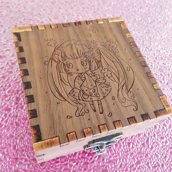 Sakura #2 Walnut Engraved Box