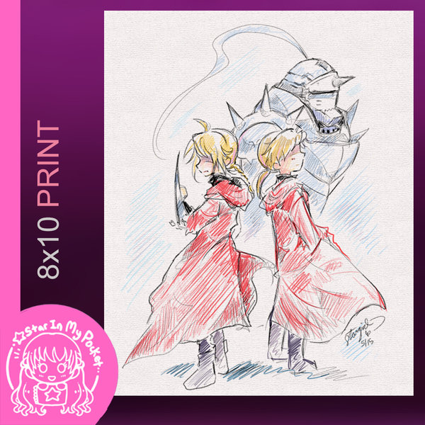 Brothers 8x10 Anime Sketch Art Print